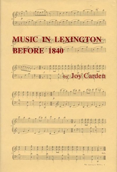 Music In Lexington Before 1840 Cover