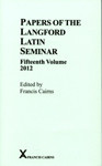 Papers of the Langford Latin Seminar, 15, 2012 Cover