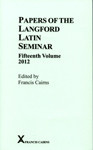 Papers of the Langford Latin Seminar, 15, 2012