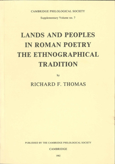 Lands and Peoples in Roman Poetry Cover