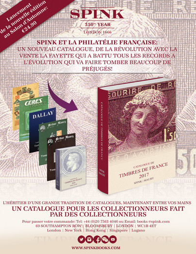 Spink Maury Catalogue de Timbres de France 2017 Cover