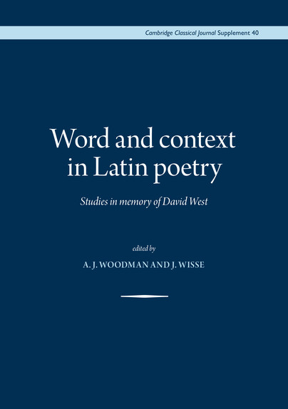 Word and Context in Latin Poetry