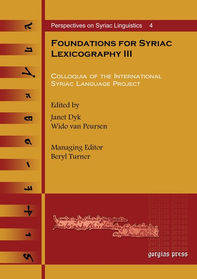 Foundations for Syriac Lexicography III