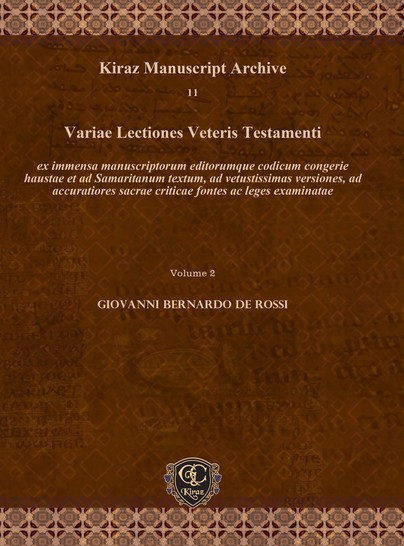 Variae Lectiones Veteris Testamenti (Vol 2)