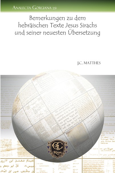 Bemerkungen zu dem hebräischen Texte Jesus Sirachs und seiner neuesten Übersetzung Cover
