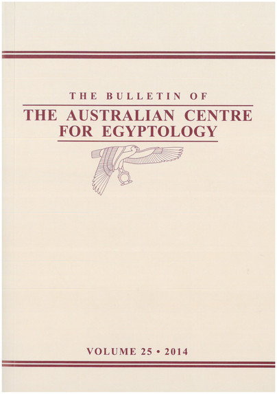 Bulletin of the Australian Centre for Egyptology 
BACE 25 (2014) Cover