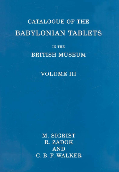 Catalogue of the Babylonian Tablets in the British Museum Cover