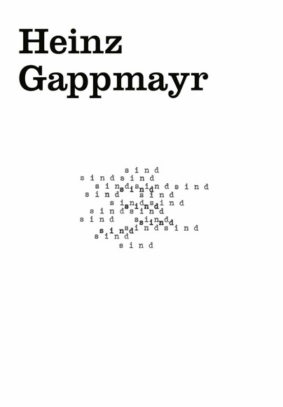 Heinz Gappmayr Cover