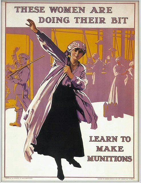 Propaganda encouraged thousands of women to work in the munitions factories.