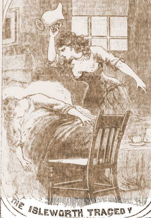 Newspaper artists impression of the murder